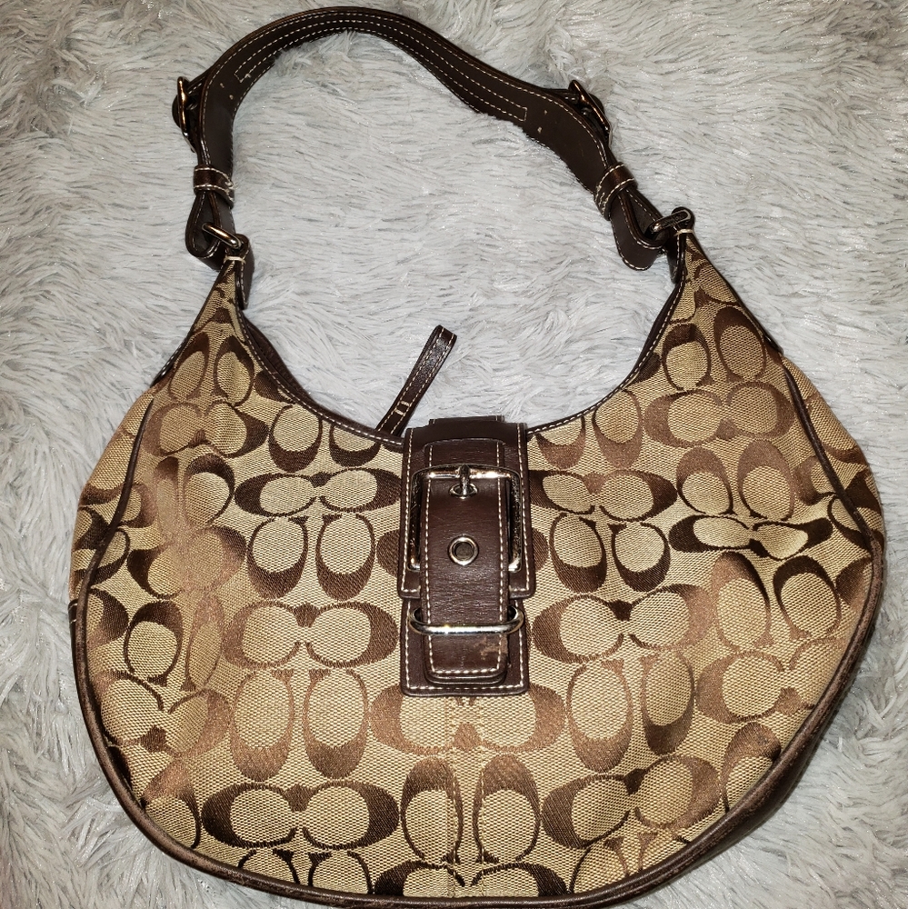 Coach Signature Soho Hobo shoulder bag authentic brown/tan small C06J-6363
